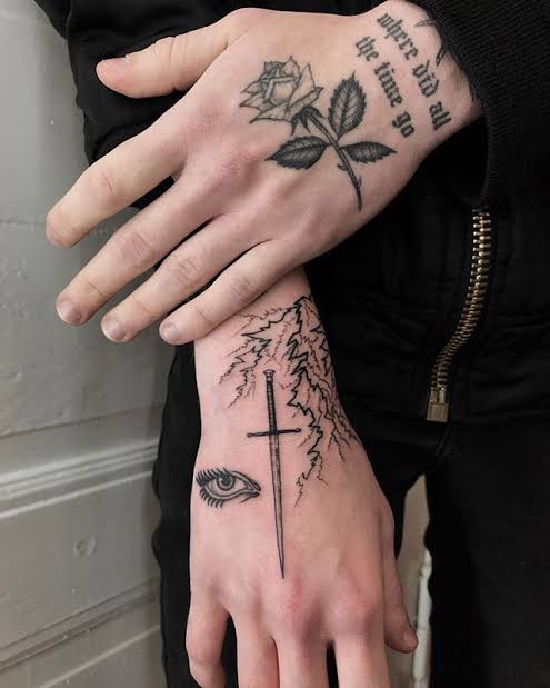 hand patchwork tattoo