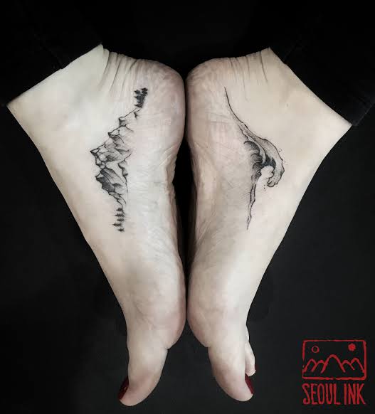 foot patchwork tattoo