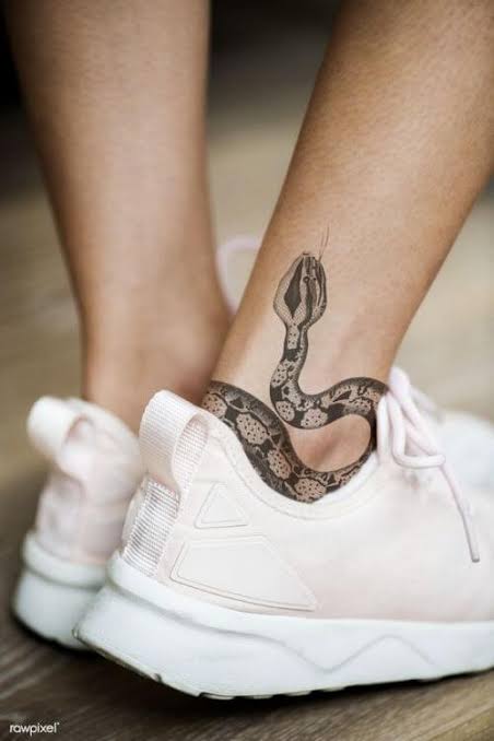 ankle patchwork tattoo